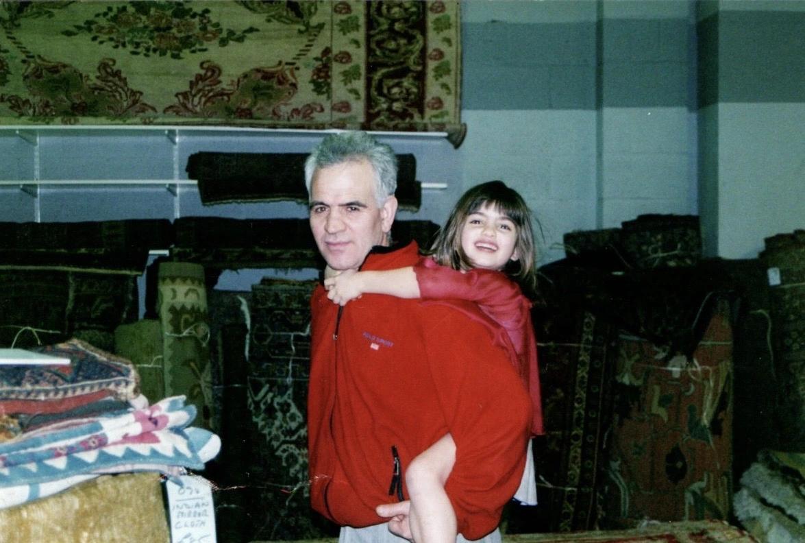 Bahram and Sophie at Thames Carpets, 2002