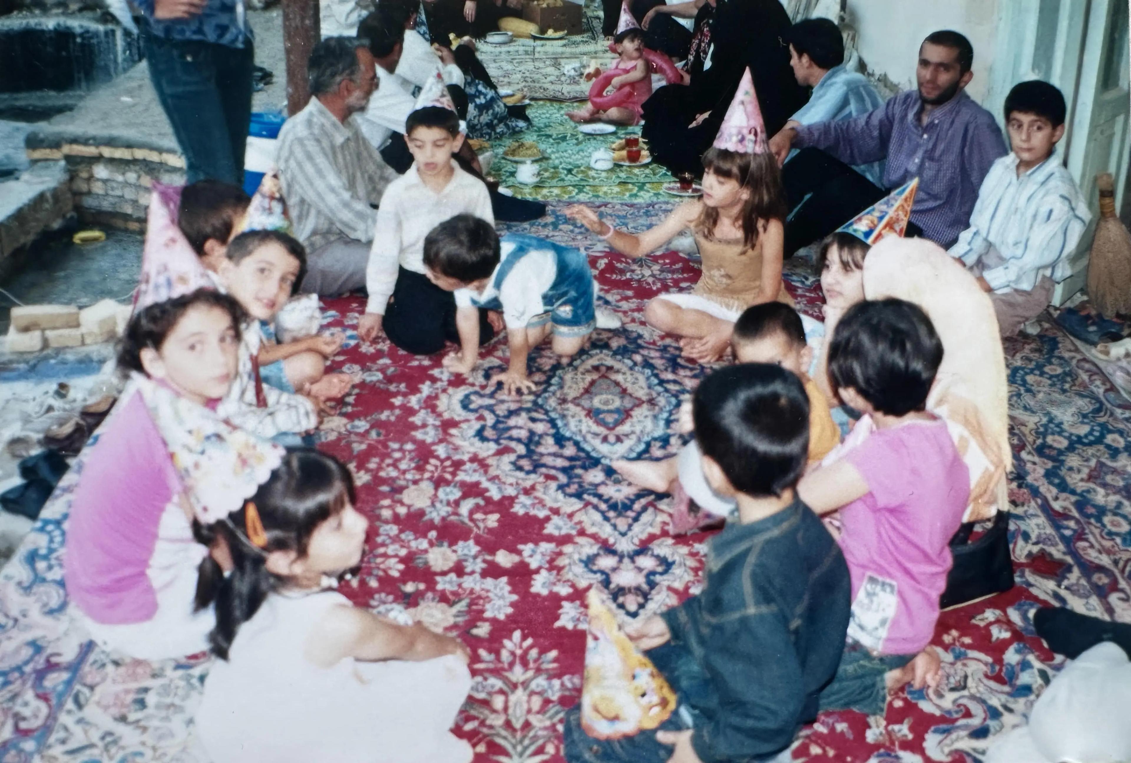 Children having fun on a carpet