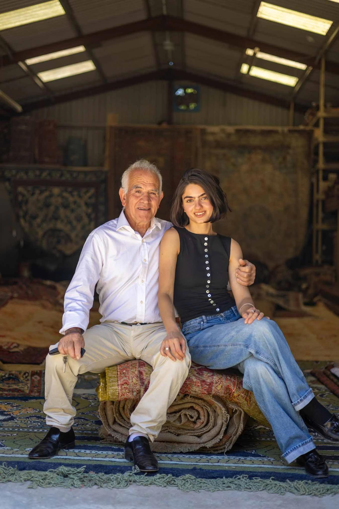 Bahram and Sophie at Thames Carpets, 2024